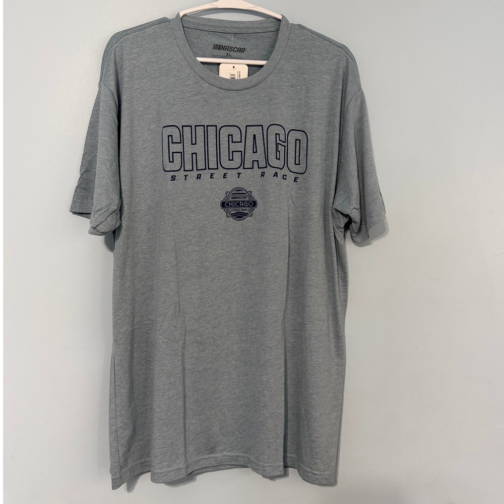 NASCAR Chicago Street Race T-Shirt Men's XL Blue Gray Tri-Blend 0896